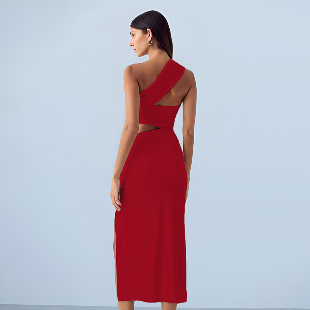 Cut-Out Midi Asymmetric Dress