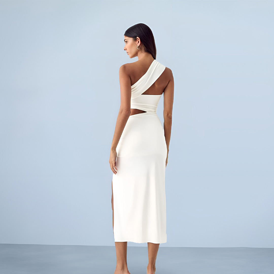 Cut-Out Midi Asymmetric Dress