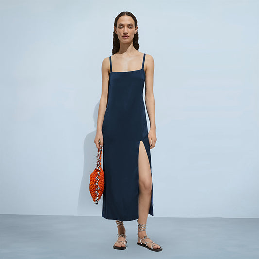 Front-Slit Cami Midi Dress