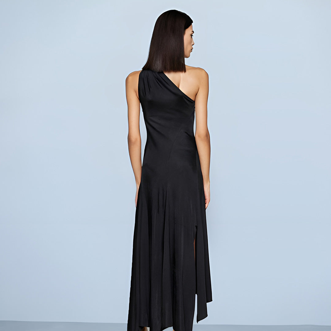 One Shoulder High-Low Hem Dress