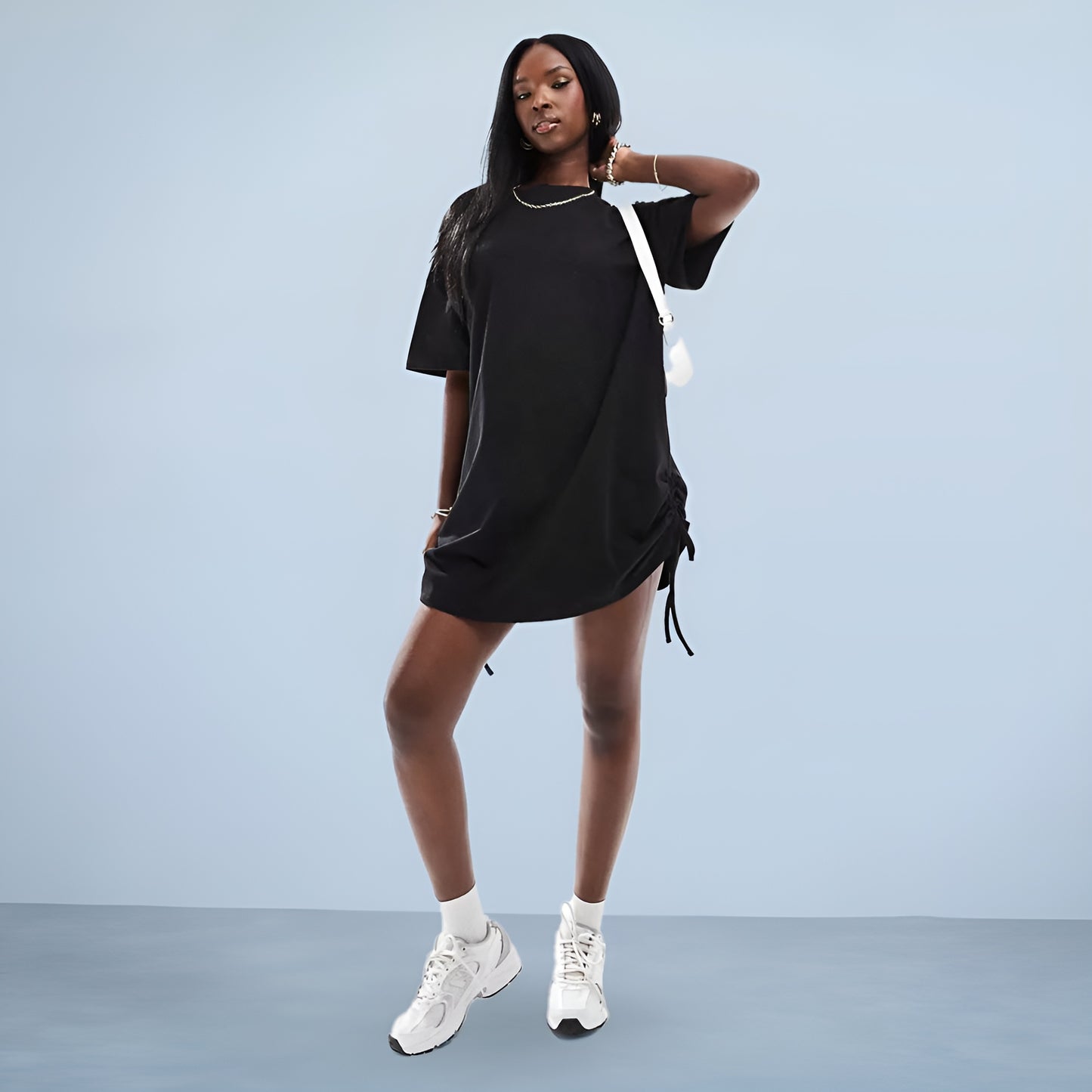 Ruched Oversized T-Shirt Dress