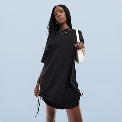 Ruched Oversized T-Shirt Dress