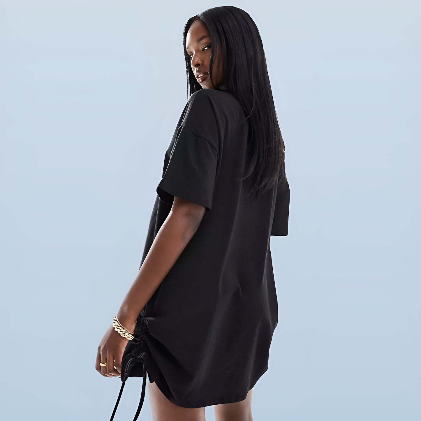 Ruched Oversized T-Shirt Dress