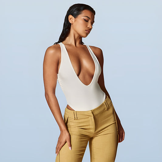 Plunging V Neck Bodysuit