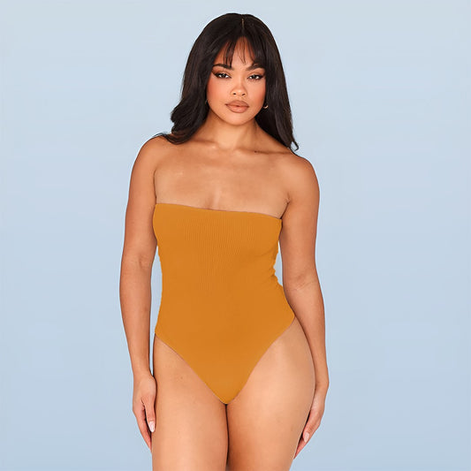 Ribbed Bandeau Bodysuit