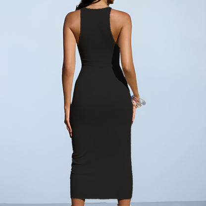 Plunge Neck-Tie Bodycon