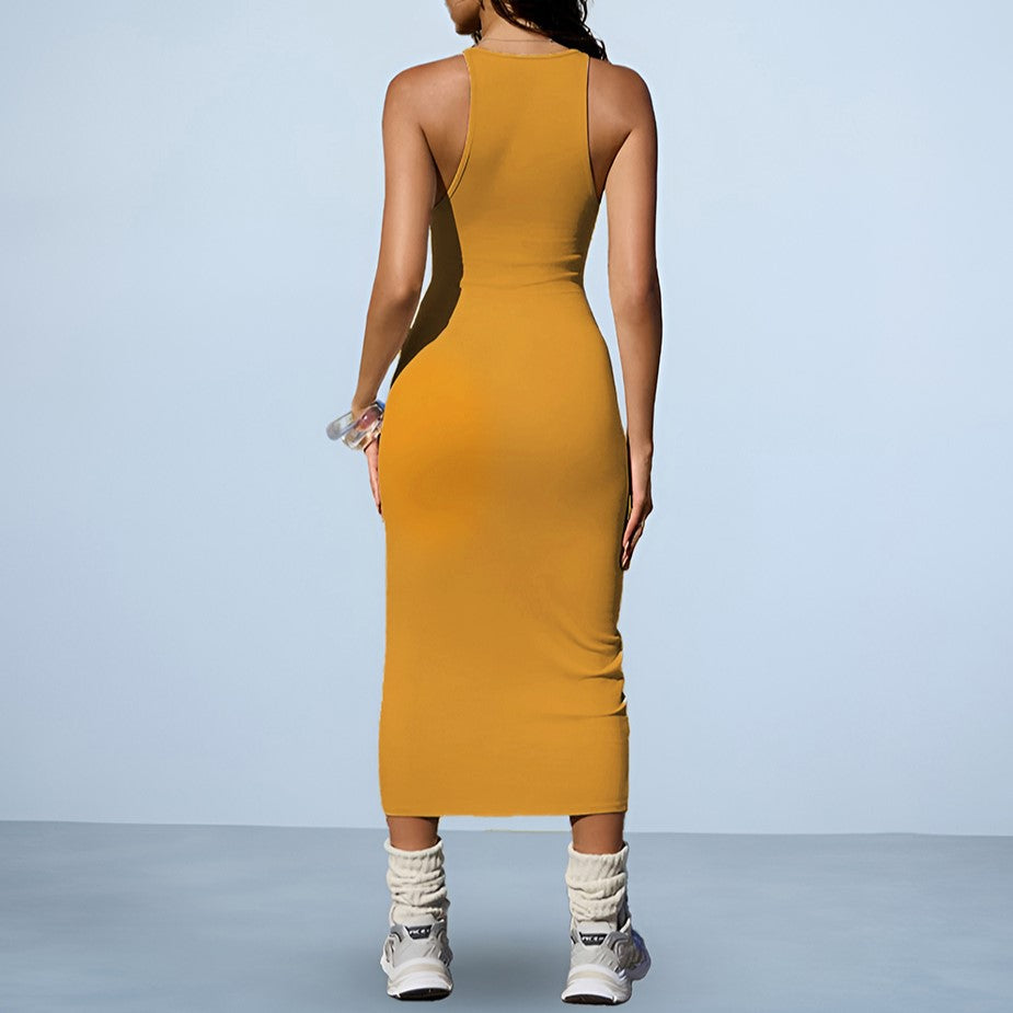 Plunge Neck-Tie Bodycon