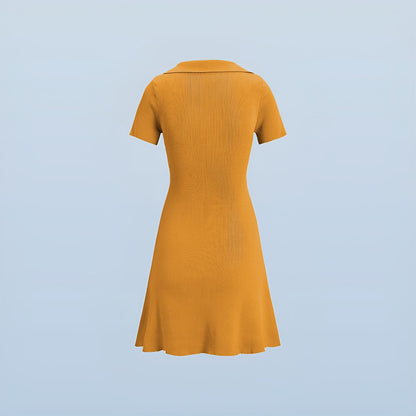 Collared Square Neck Dress